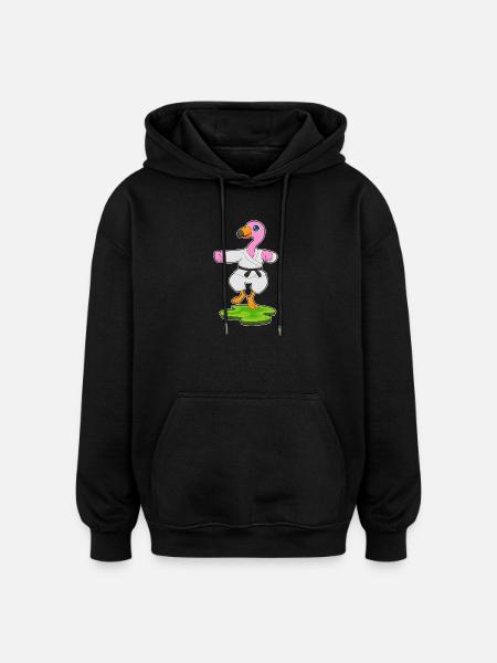 Flamingo Karate Martial Arts - Oversized Unisex Hoodie - black