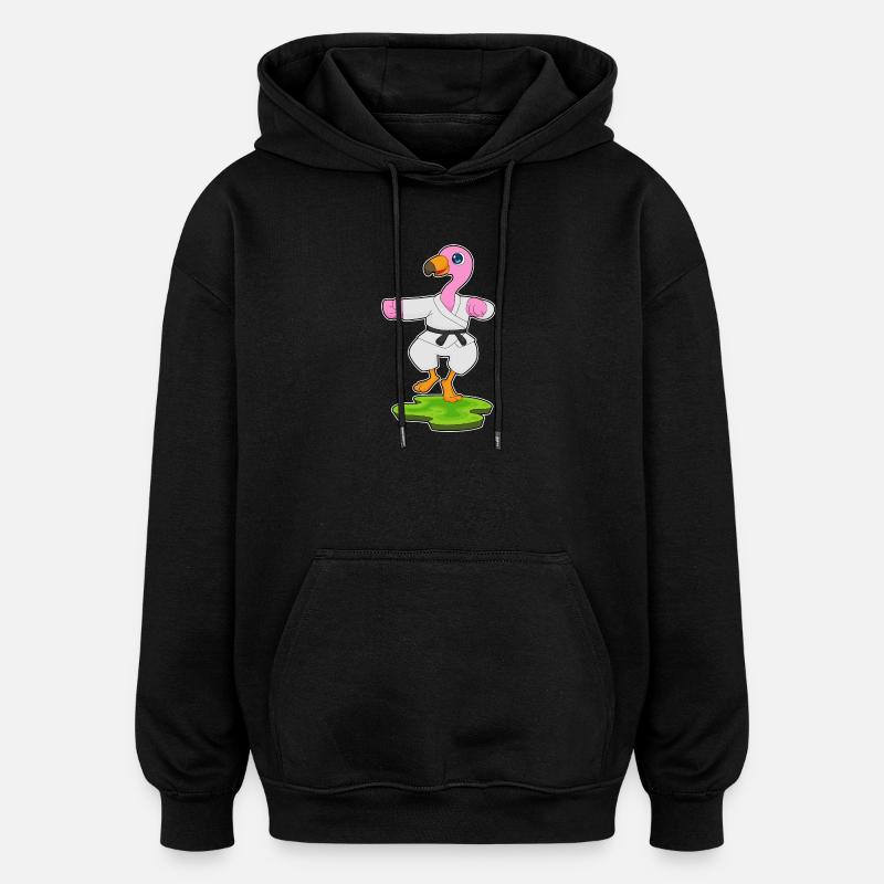 Flamingo Arts Martiaux - Sweat à capuche oversize unisexe - noir