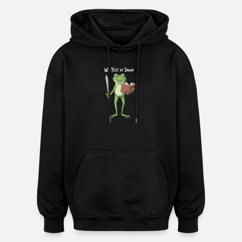 Dawn Frosch-Quest: Schwert & Buch - Oversized Unisex Hoodie - Schwarz