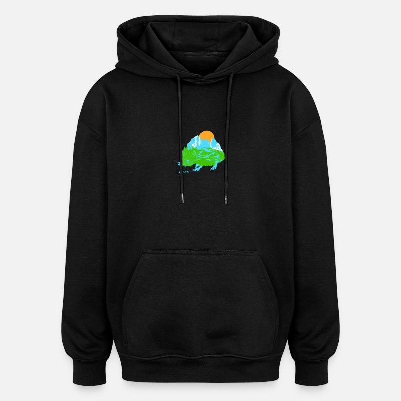 grandir - Sweat à capuche oversize unisexe - noir