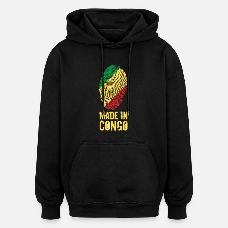Made In Congo / Kongo - Oversized Unisex Hoodie - Schwarz