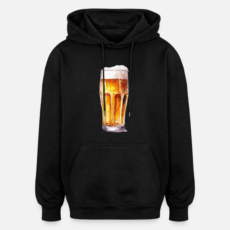bière - Sweat à capuche oversize unisexe - noir
