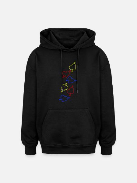 Herzen Bunt Herz - Oversized Unisex Hoodie - Schwarz