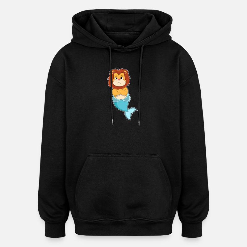 Löwe Meerjungfrau - Oversized Unisex Hoodie - Schwarz