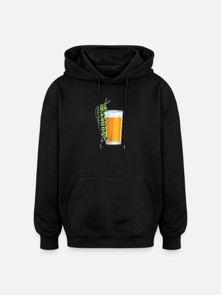 Sève de chenille - Sweat à capuche oversize unisexe - noir