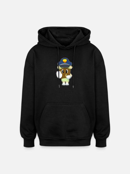 Coffee Policeman Whistle Police - Oversized Unisex Hoodie - black