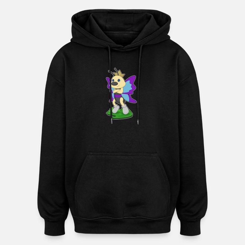 Couronne de princesse papillon - Sweat à capuche oversize unisexe - noir