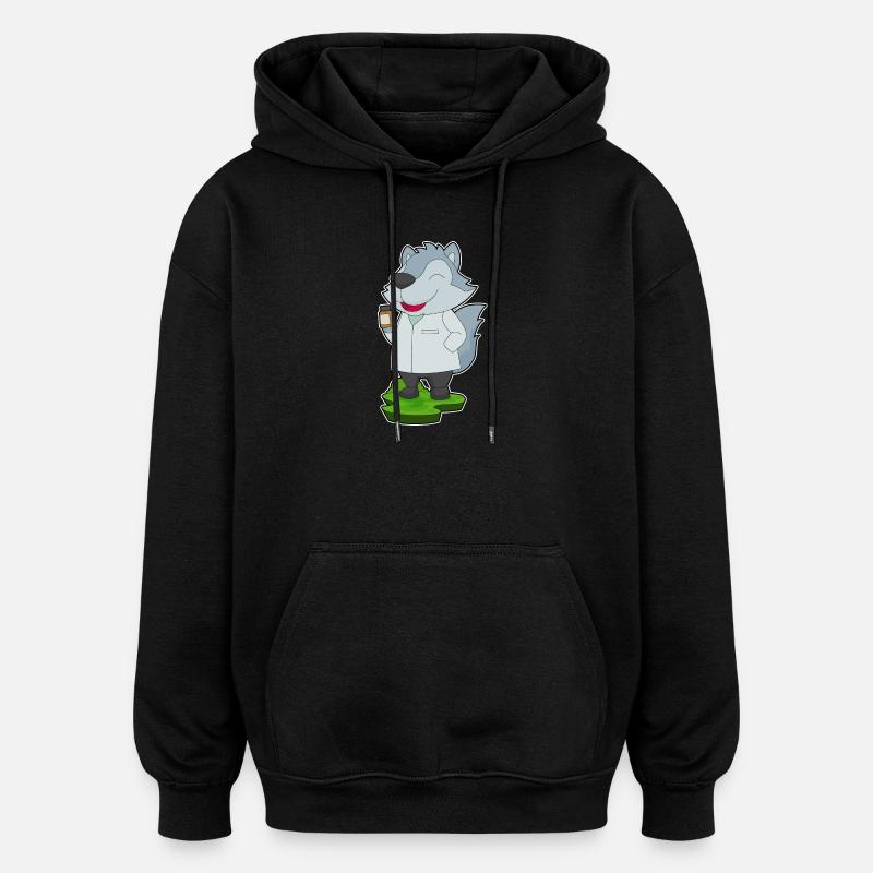 Wolf Arzt Medizin - Oversized Unisex Hoodie - Schwarz