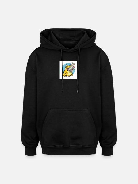 Lachender Frosch mit Geldregen - Oversized Unisex Hoodie - Schwarz
