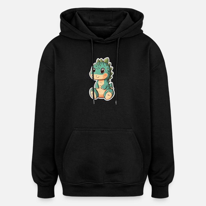 Dinosaure - Sweat à capuche oversize unisexe - noir