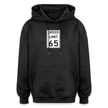 Speed limit - Oversized Unisex Hoodie - charcoal grey - Front - Noah (186cm)