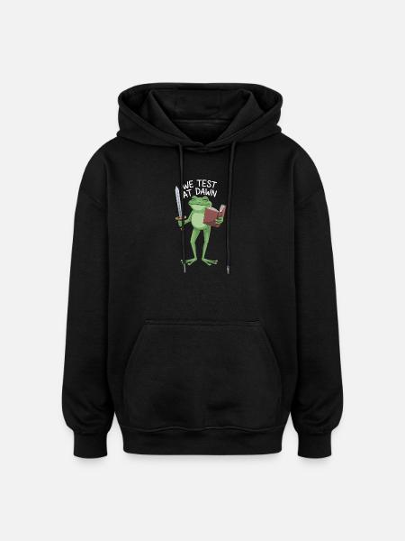 Dawn Test Frog: Sword & Scroll - Oversized Unisex Hoodie - black