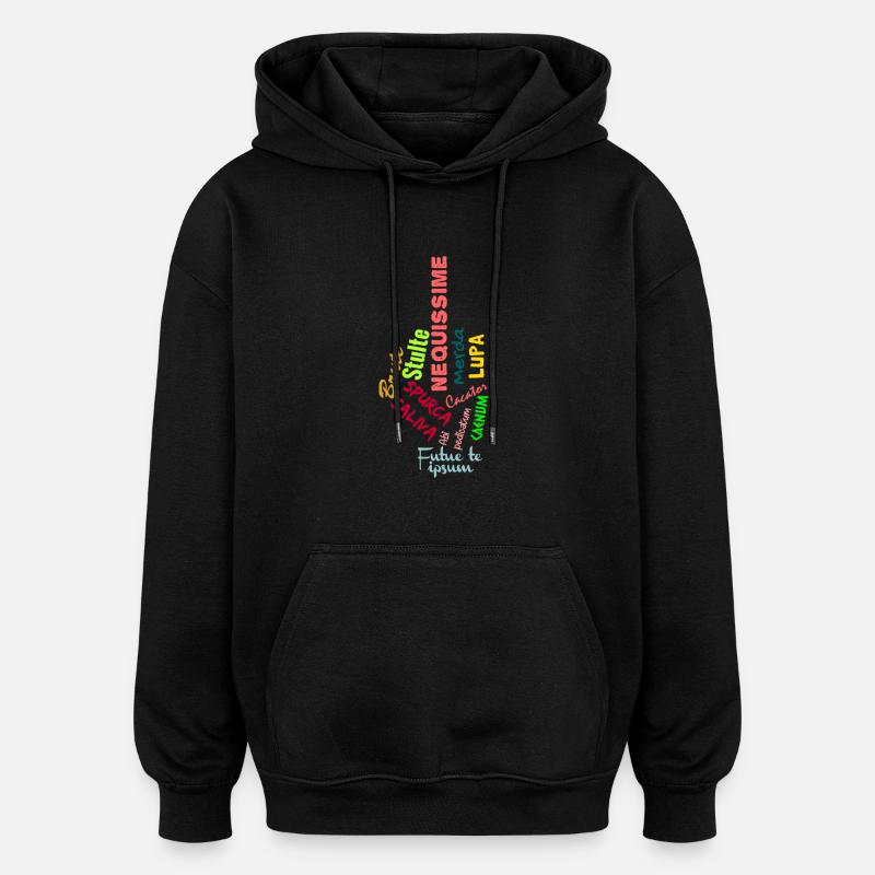 Digitus Impudicus - Sweat à capuche oversize unisexe - noir