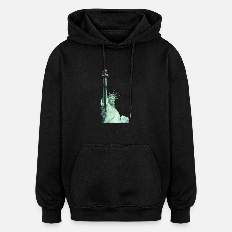 Statue de la Liberté Illustration - Sweat à capuche oversize unisexe - noir