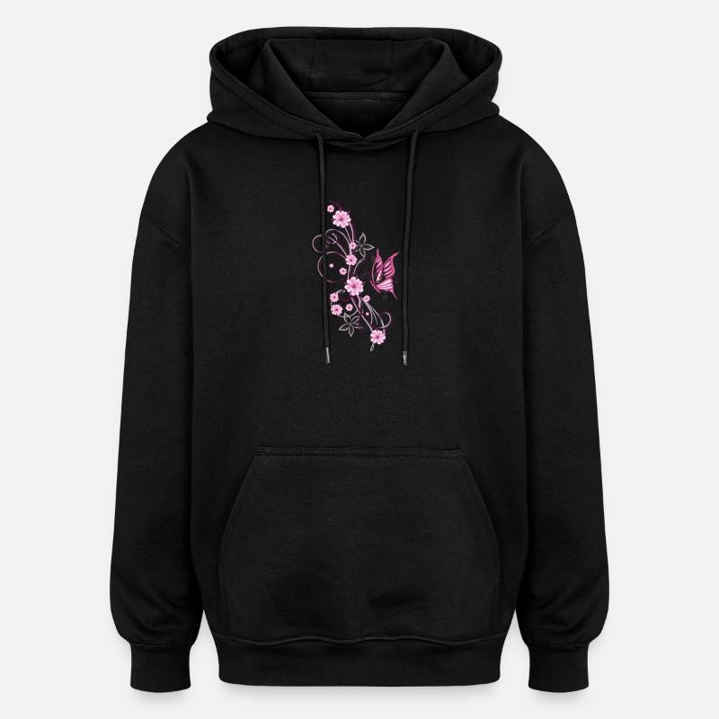 Fleurs de cerisier Fleurs Printemps Sakura - Sweat à capuche oversize unisexe - noir