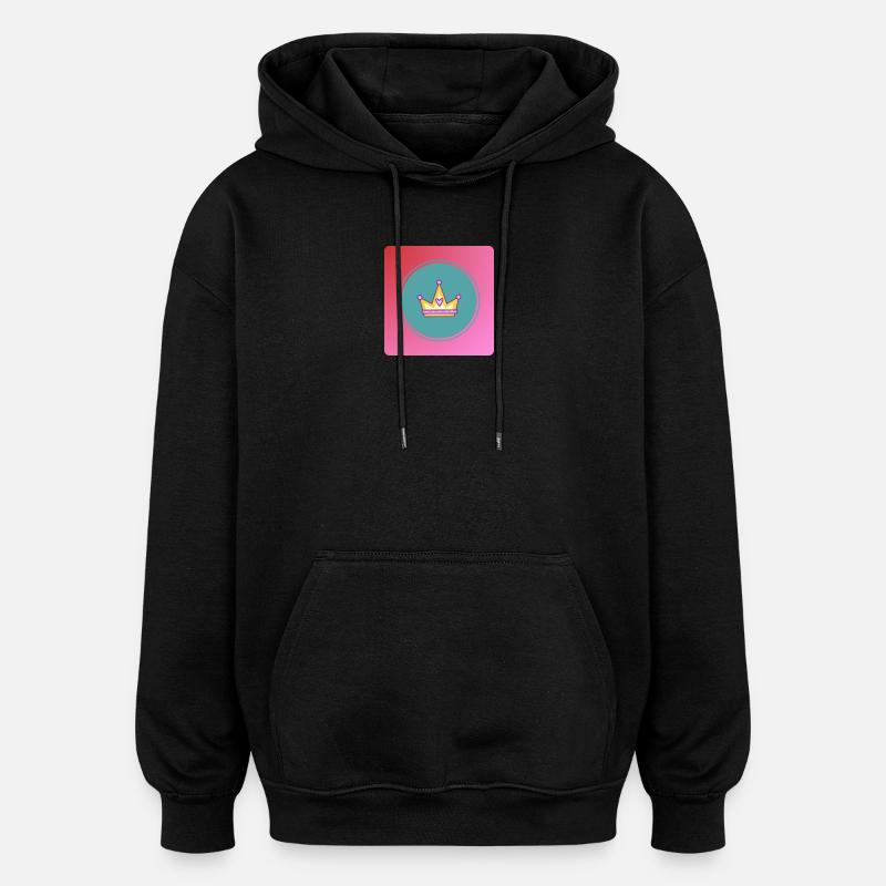 Couronne pastel avec cœur - Sweat à capuche oversize unisexe - noir