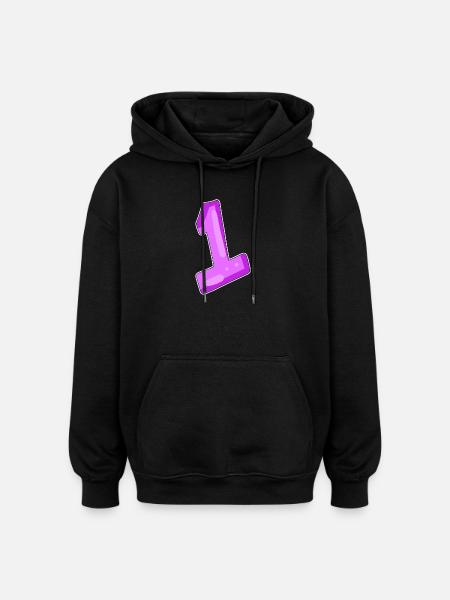 number 1 motif - Oversized Unisex Hoodie - black