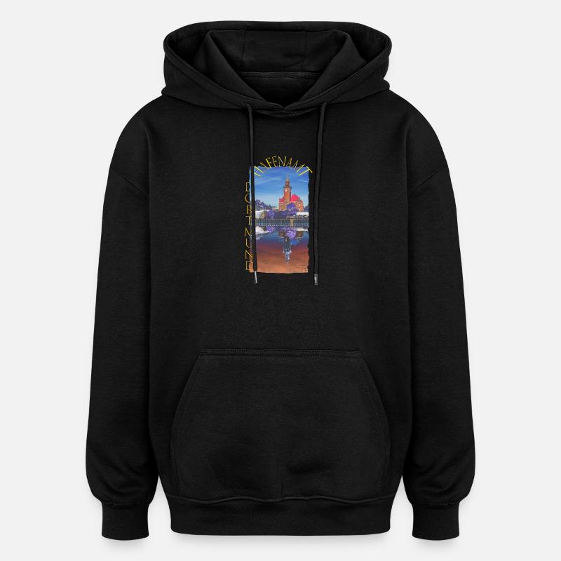 Historisches Dortmunder Hafenamt - Oversized Unisex Hoodie - Schwarz