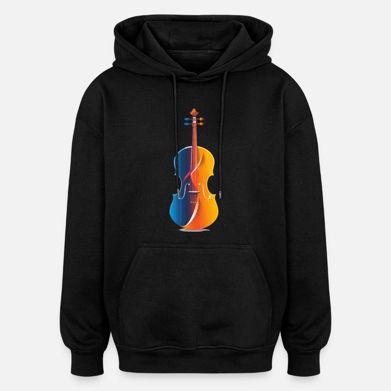 Violon Look BD - Sweat à capuche oversize unisexe - noir