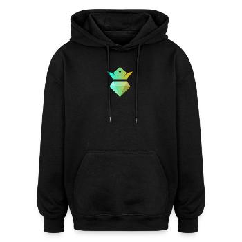 Gradient crown over diamond - Oversized Unisex Hoodie - black - Front - Noah (186cm)
