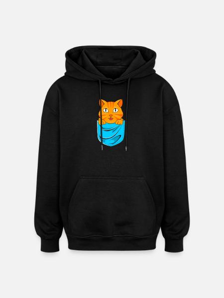 tabby cat - Oversized Unisex Hoodie - black