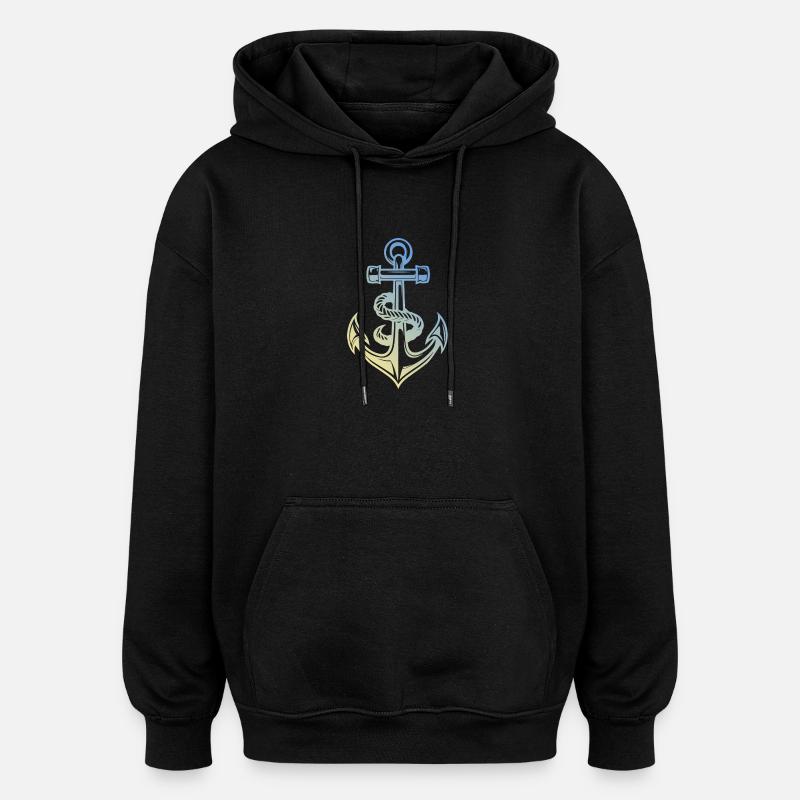 Anker - Oversized Unisex Hoodie - Schwarz