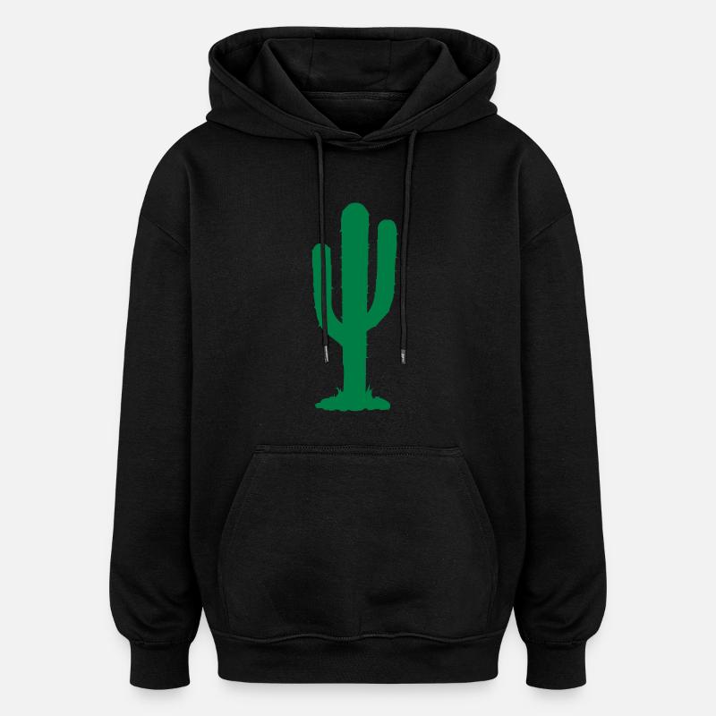 cactus - Sweat à capuche oversize unisexe - noir