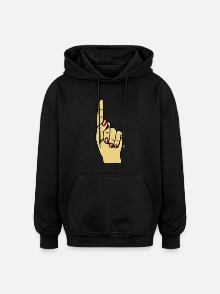 zeigefinger - Oversized Unisex Hoodie - black