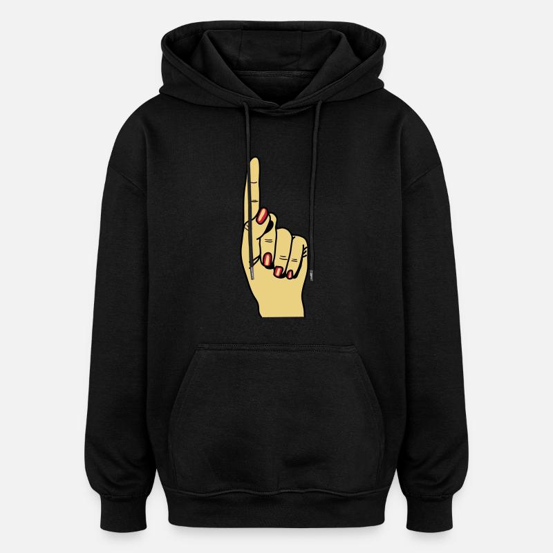 zeigefinger - Sweat à capuche oversize unisexe - noir