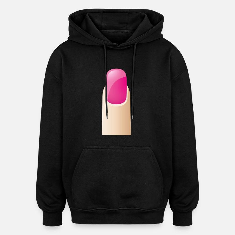 Smiley Fingernail - Sweat à capuche oversize unisexe - noir