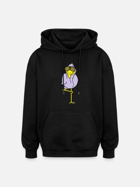 flamingo_002 - Sweat à capuche oversize unisexe - noir
