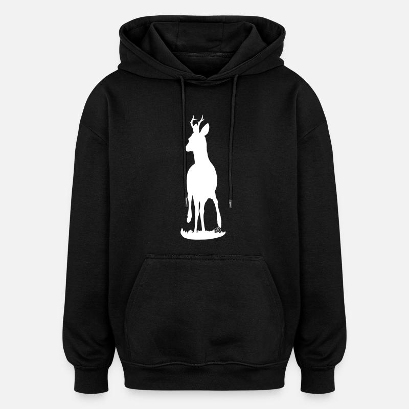 stolzer Rehbock (weiß) - Oversized Unisex Hoodie - Schwarz