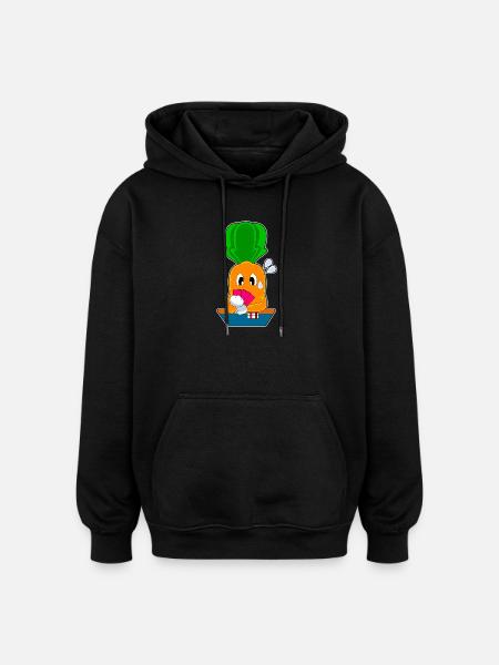 Carrot Poker Poker Card Game - Oversized Unisex Hoodie - black