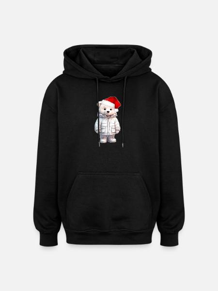 Bear Christmas - Oversized Unisex Hoodie - black