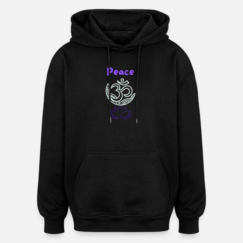 Peace - Oversized Unisex Hoodie - Schwarz