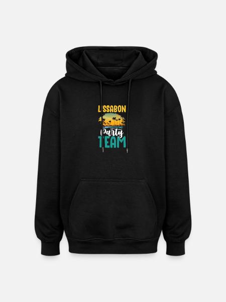 Lisbon Party Team - Oversized Unisex Hoodie - black