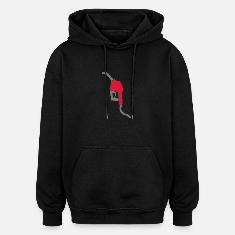 diesel zapfsaeule benzin - Sweat à capuche oversize unisexe - noir