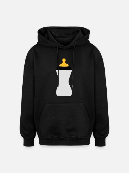 biberon - Sweat à capuche oversize unisexe - noir