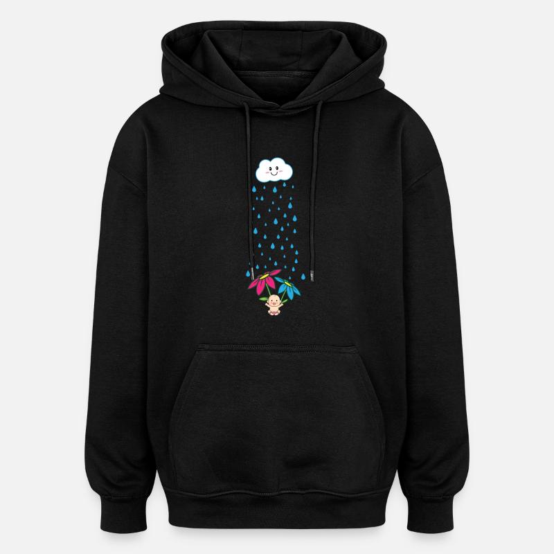 Shirt de maternité douce - Sweat à capuche oversize unisexe - noir