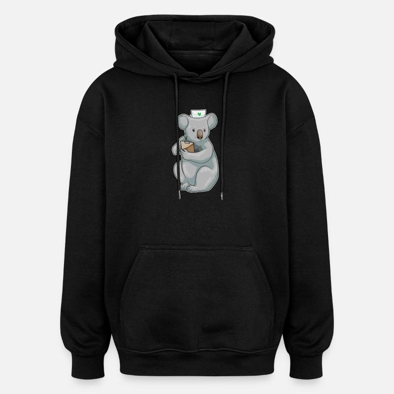 Bloc-notes Koala Nurse - Sweat à capuche oversize unisexe - noir