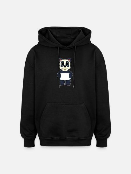Panda Halloween Skull - Oversized Unisex Hoodie - black