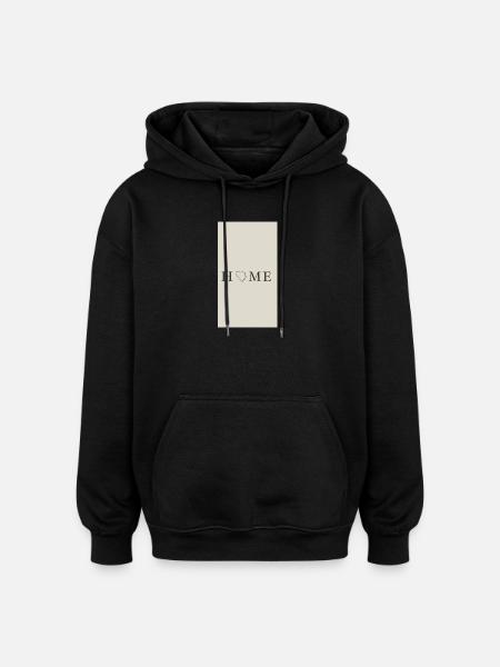 Heimatliebe Illustration auf Textil - Oversized Unisex Hoodie - Schwarz