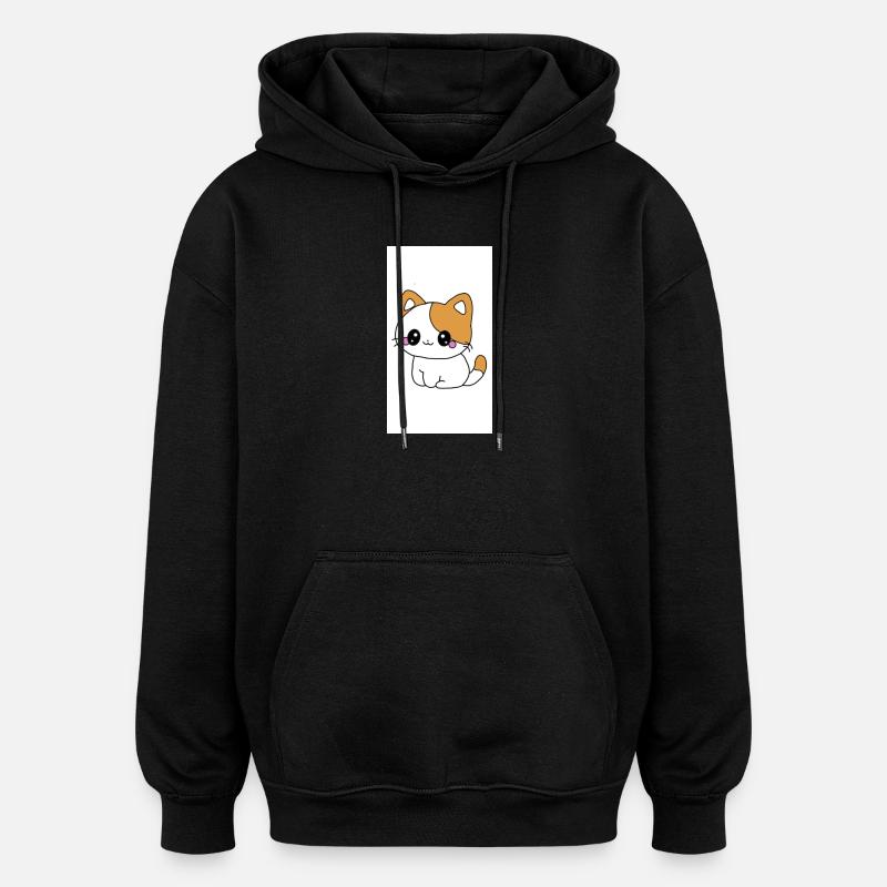 Chaton kawaï - Sweat à capuche oversize unisexe - noir