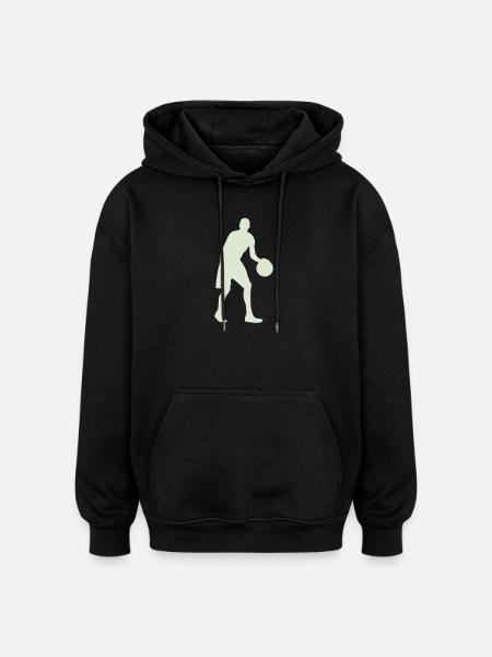 Silhouette de basket vert pastel - Sweat à capuche oversize unisexe - noir
