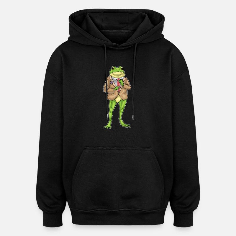 Frog Groom Jacket Wedding - Oversized Unisex Hoodie - black