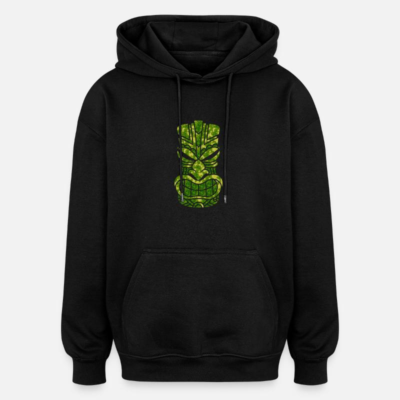 Tū du visage en colère - Sweat à capuche oversize unisexe - noir