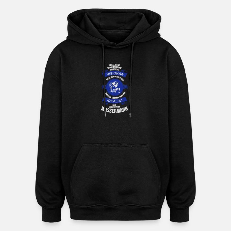 Sternzeichen Wassermann - Oversized Unisex Hoodie - Schwarz
