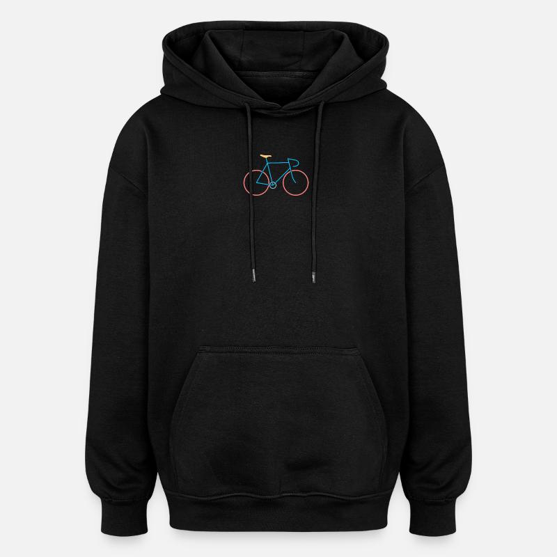 Vélo de course rouge bleu - Sweat à capuche oversize unisexe - noir