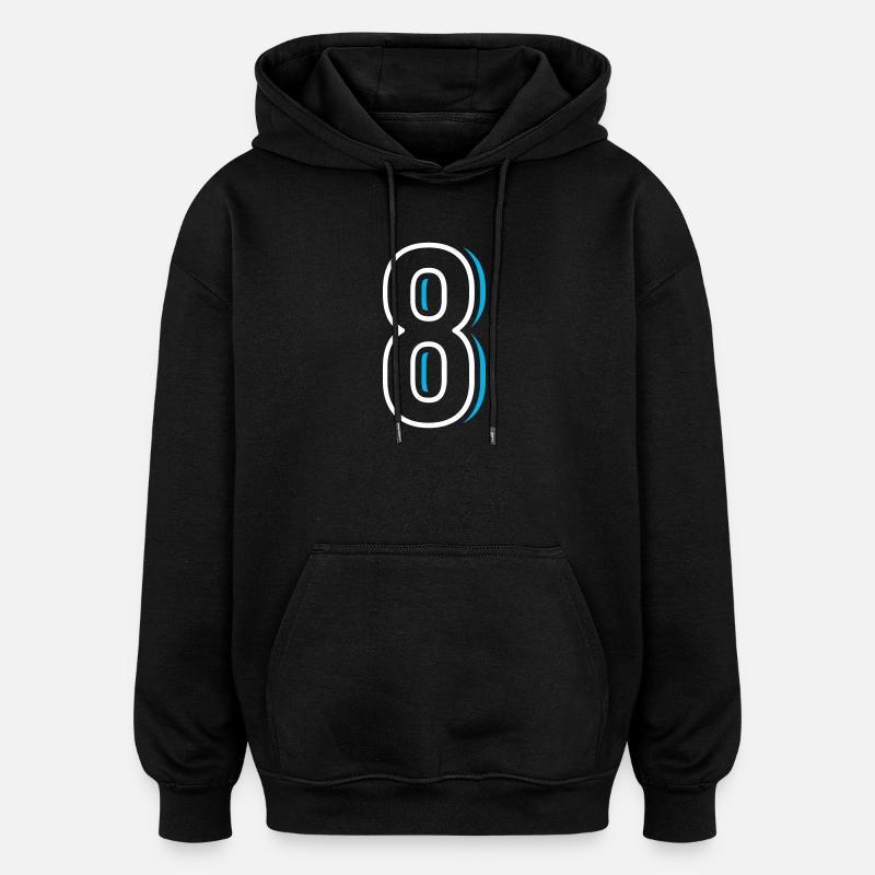 Numéro 8 - Huit - Sweat à capuche oversize unisexe - noir