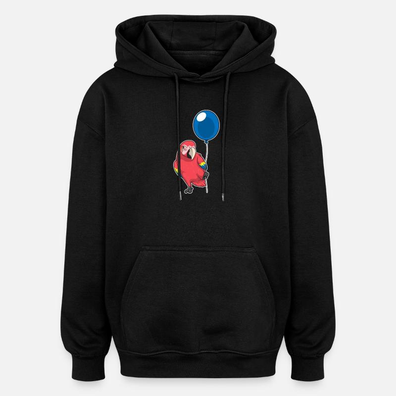 Papagei Luftballon - Oversized Unisex Hoodie - Schwarz